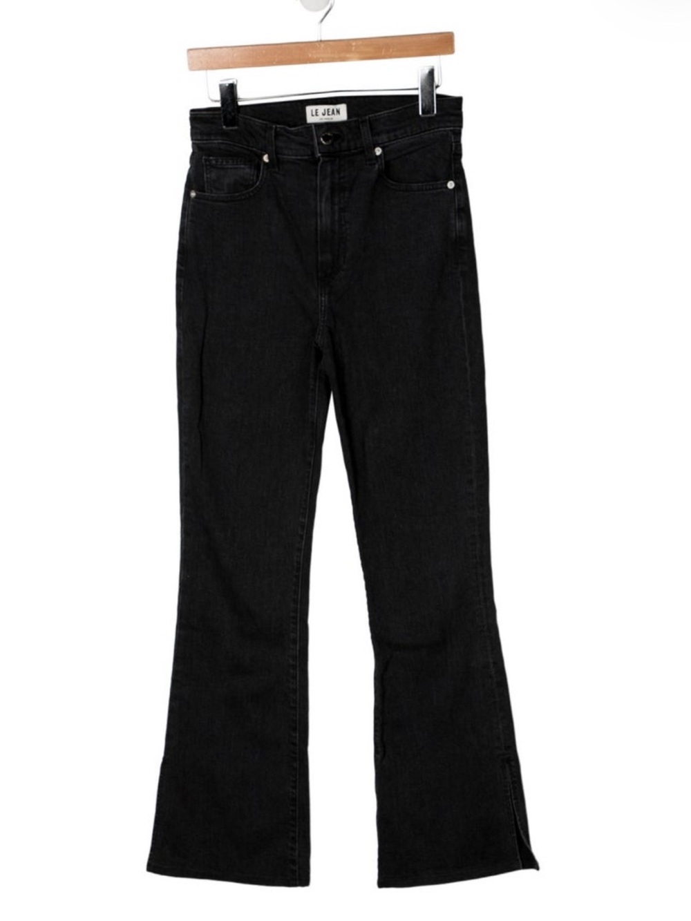 Le Jean Black High-Rise Flare Jeans size 27